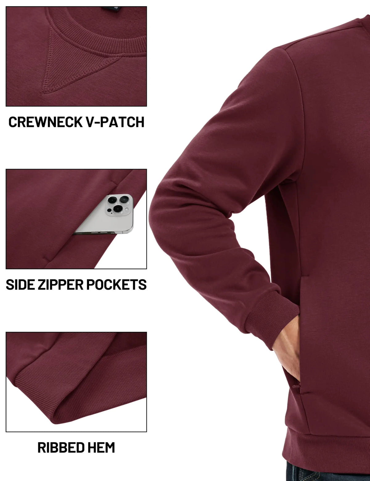 TACVASEN Men’s Fleece Crewneck Sweatshirt