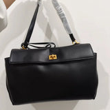 Minimalist Luxury Korean Soft Leather Flap Bag Women Detachable Crossbody Strap Large Capacity Office Daily Commuter Hand Purse