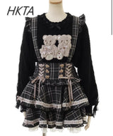 Lolita Plaid Strap Skirt – High Waist Mini for Women