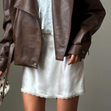Elegant High-Waist Satin Mini Skirt
