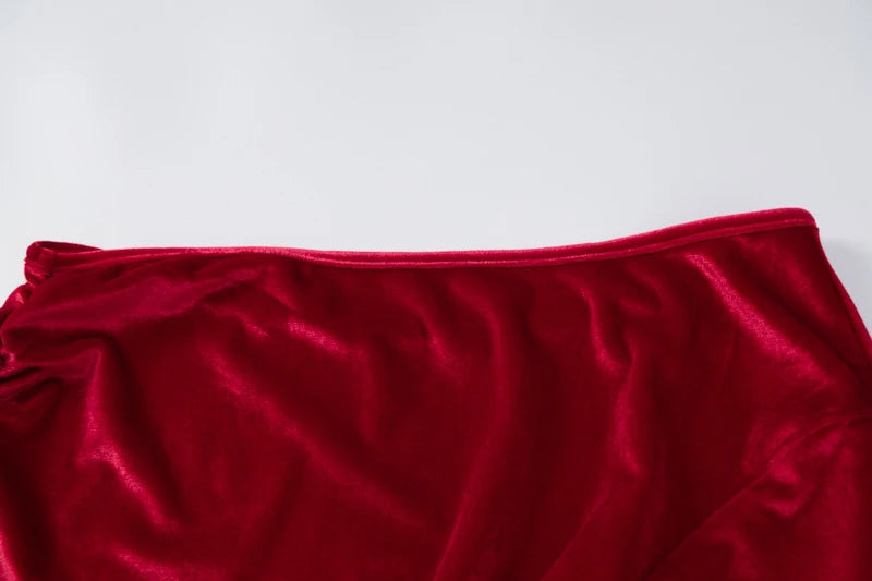Elegant Velvet Split Midi Dress