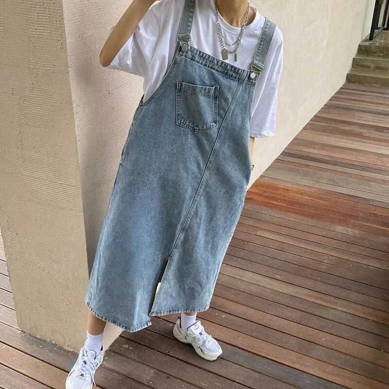 Women's Denim Spaghetti Strap Overall Dress