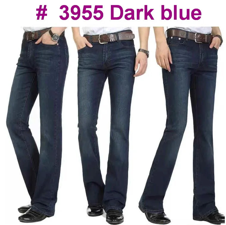 Men's Mid-Rise Flare Jeans | Slim Fit Denim Trousers