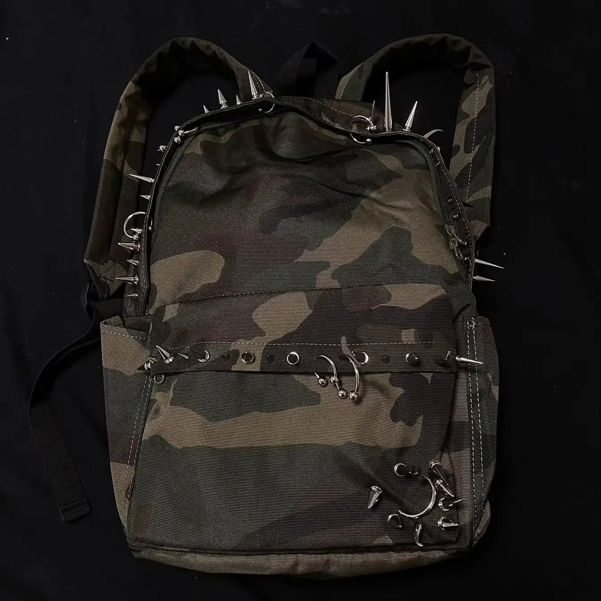 Punk Rivet Leopard Print Backpack Men's Bag Large Capacity Fashion Backpacks for Women