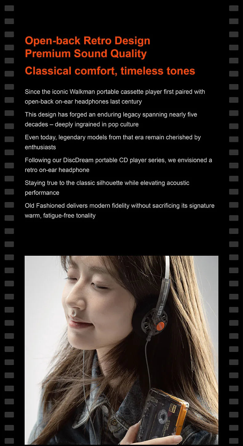MOONDROP Old Fashioned On-Ear Headphones — 40mm Driver