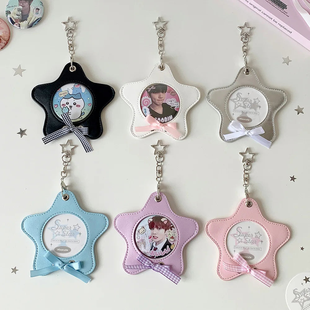 Y2K Korean Fashion Star Bag Pendant Cute Idol 3in Photo Storage Card Album Card Holder Women Decorative Accessories KeychainGift