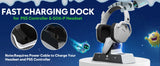 NUBWO G06 Wireless Headsets Gamer with Charging Station for Headset and PS5 Controller Gaming Headphones Long Battery Life