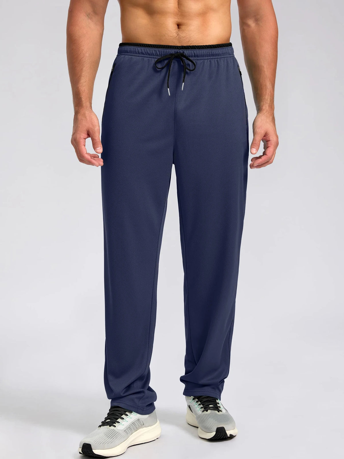Men's Drawstring Activewear Pants with Zipper Pockets