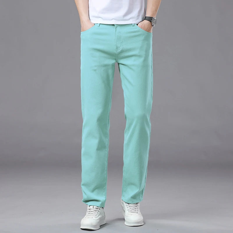 Men's Elastic Colorful Straight-Fit Jeans | Spring Autumn