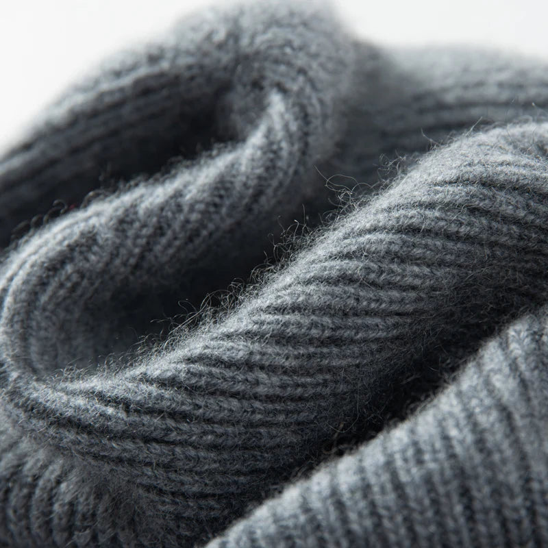 MERRILAMB 100% Cashmere Knit Beanie – Unisex Winter Hat