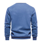 Men’s Cotton-Blend Polo Collar Sweatshirt