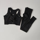 2PCS Women's Seamless Yoga Set - Shockproof Sports Bra & Leggings