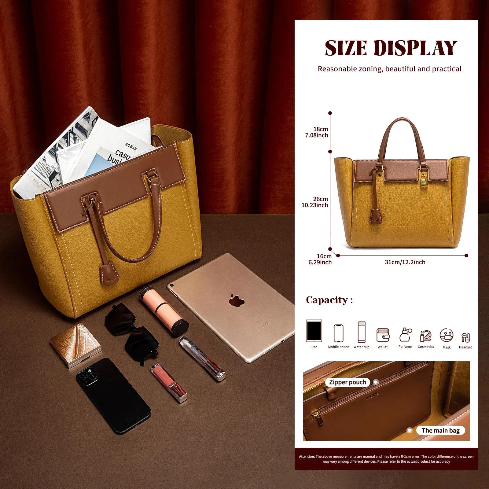 C-H Tote Bag Green New High Quality Handbag Soft Leather Woman Bags Girls Street