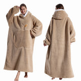 Extra Long Hooded Wearable Blanket
