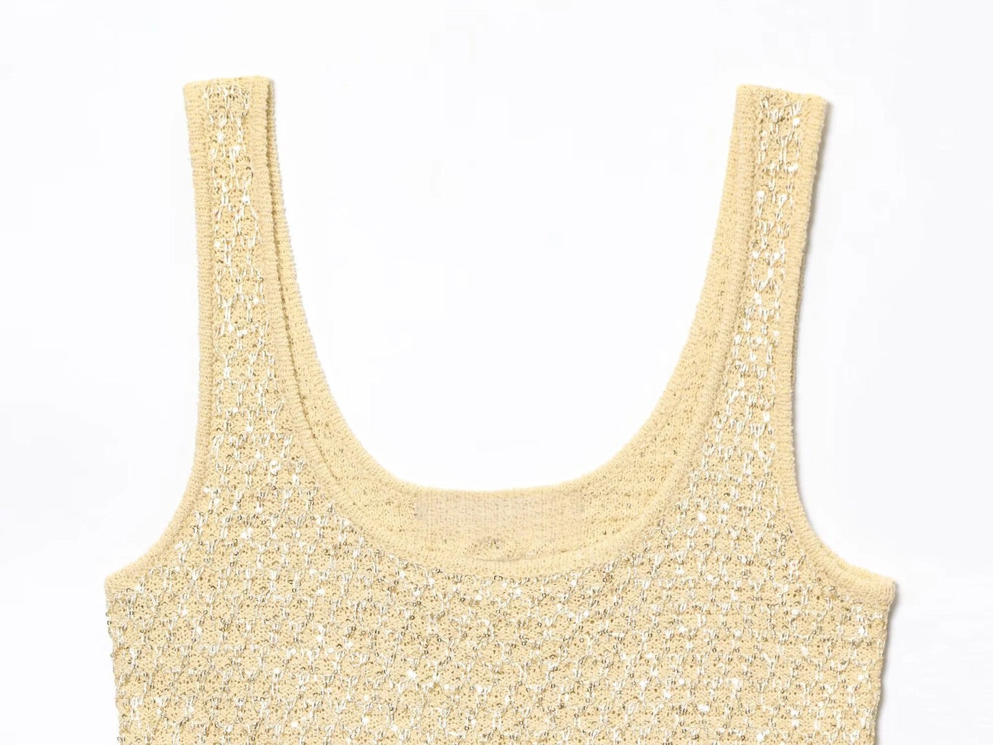 Sequin Knitted Jacket & Camisole Set - Summer Office Wear
