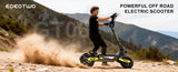 EOEOTWO 1200W Off Road Electric Scooter for Adults 48V Long Range E-Scooter 30MPH Fast Speed 11" Tubeless Tire Foldable Kick Scooter