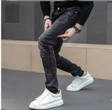 Men's Printed Stretch Slim Fit Denim Jeans