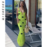 Knitted Tassel Splicing Maxi Dress