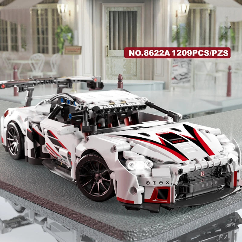 Building blocks compatible with concept White Sports car Super Racing Building Blocks Brick model Speedcar Children's gift