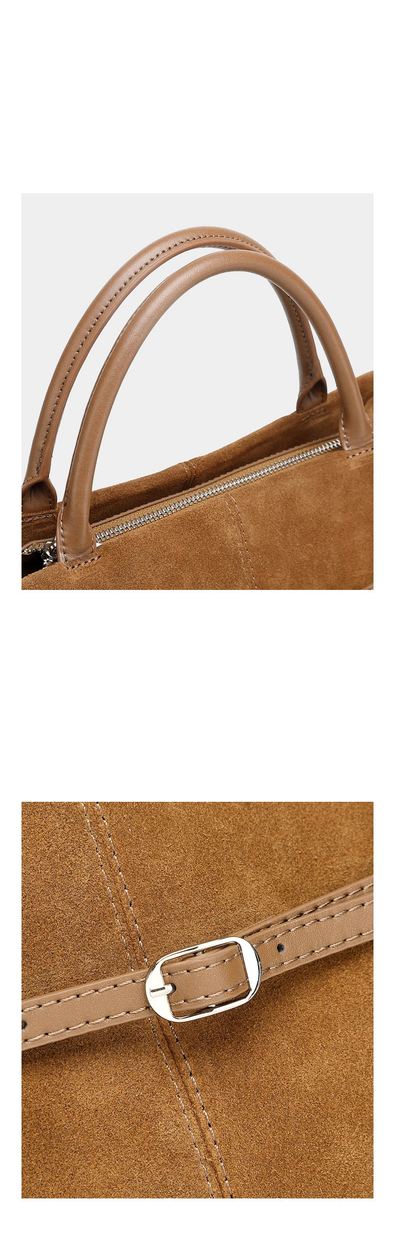 Oversized Suede Leather Briefcase Spacious Handheld Shoulder Crossbody Bag Women Slouchy Commuting Premium Light Luxury Handbag