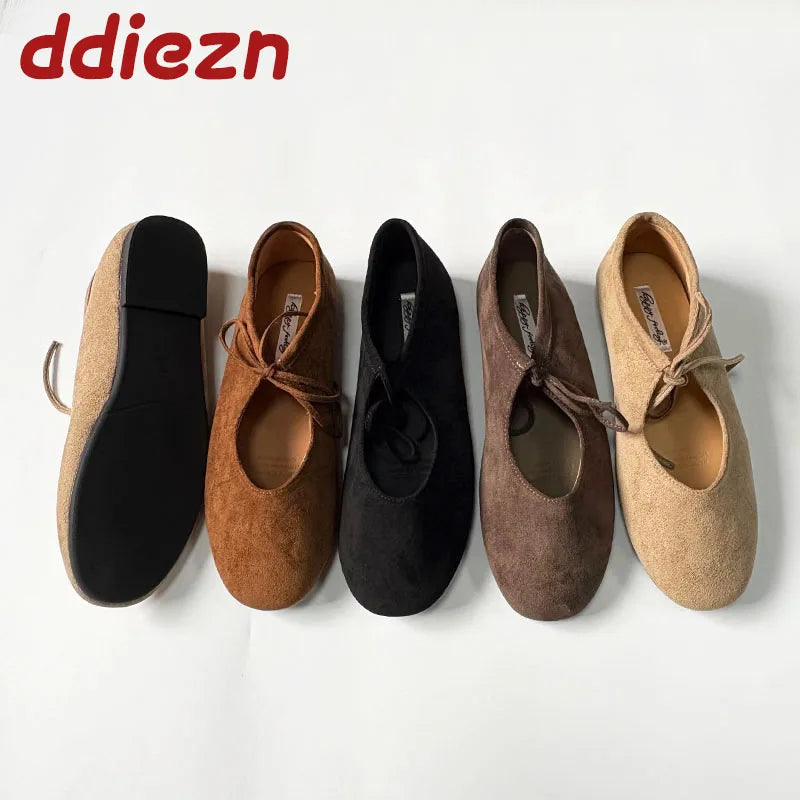 Round Toe Mary Jane Flats with Butterfly Knot