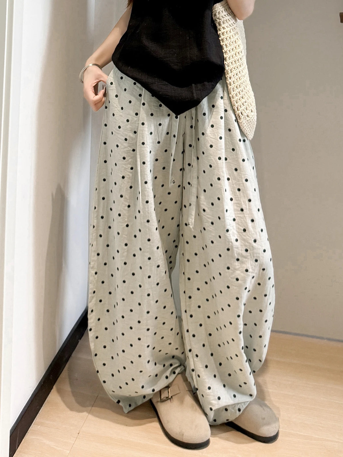 Women's Linen Blend Wide-Leg Pants