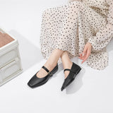 AIYUQI Mary Jane Ballet Flats | Genuine Leather Square Toe