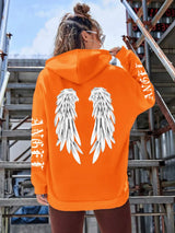 Angel Wings Oversized Graphic Hoodie