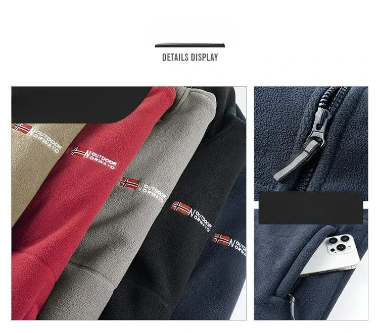 Men's Hooded Fleece Jacket – Warm Outdoor Layer