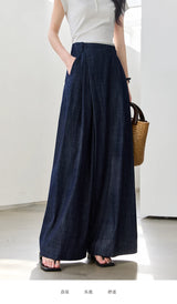 Vimly High-Waist Baggy Wide-Leg Denim Jeans for Women