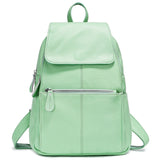 Zency Stylish White Black Genuine Leather Women Backpack A++ Quality Anti-theft Large Capacity Knapsack Travel Designer Rucksack