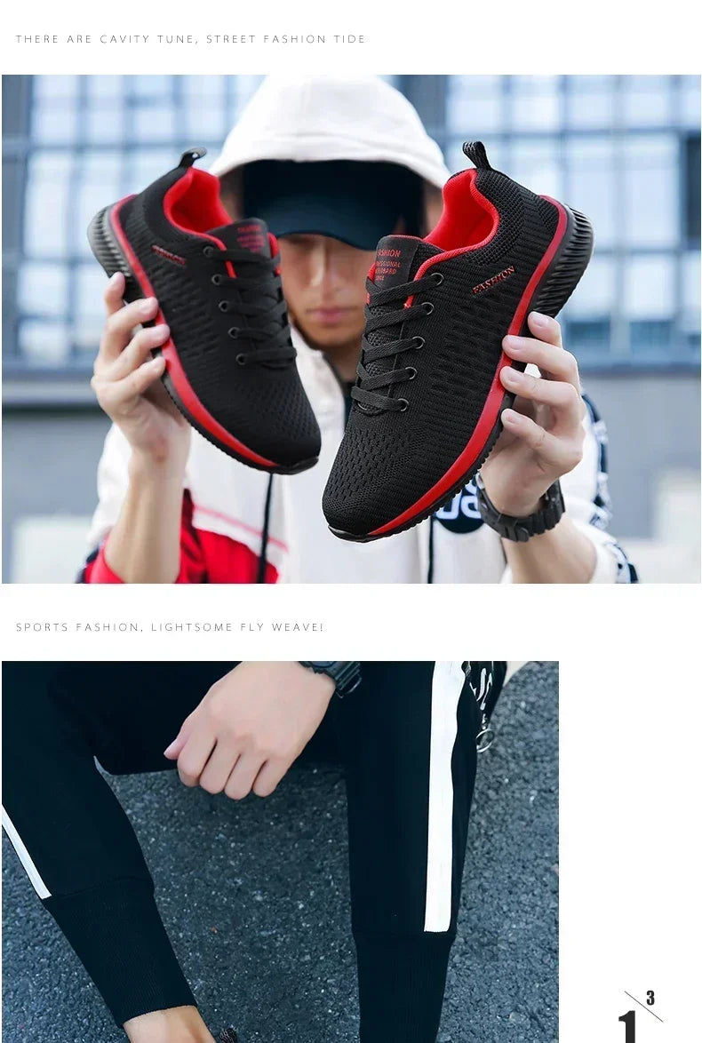 Men's Lightweight Knit Sneakers | Breathable Mesh Athletic Shoes