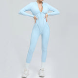 Long Sleeve Zip-Front Yoga Jumpsuit