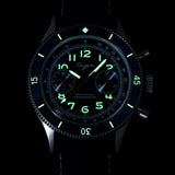Sugess Pilot Watch Handwind Chronograph Mechanical Wristwatches Luminous Skeleton Men Watches Crystal Sapphire Leather New 2022
