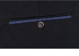 Men's Elastic Straight Pants Business Casual Long Suit Pants Male Formal Trousers Solid Colors Black BLue