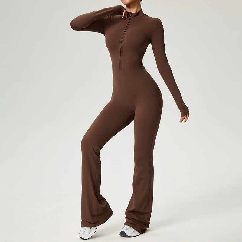 High-Performance Long Sleeve Yoga Jumpsuit