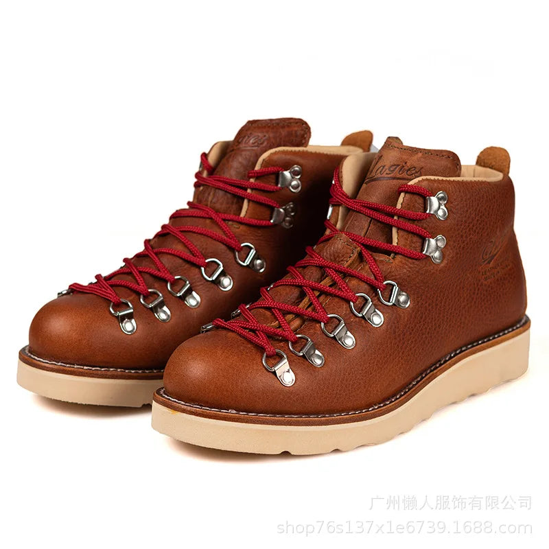 LAGIES cow leather Hiking shoes walking boots men Goodyear shoes trendy casual ankle shoes walking trekking outdoor sneakers