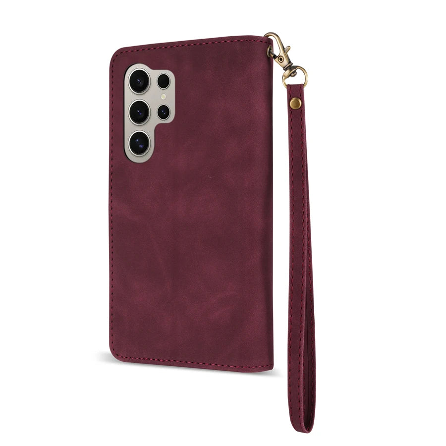 Samsung Galaxy Wallet Case with Strap & Stand