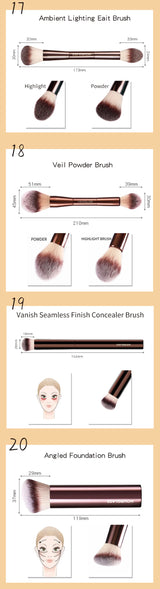 Hourglass Makeup Brush Set & Kit Include Powder Foundation Concealer Lip Blusher Bronzer Eyeshadow Eyeliner Highlight Brush