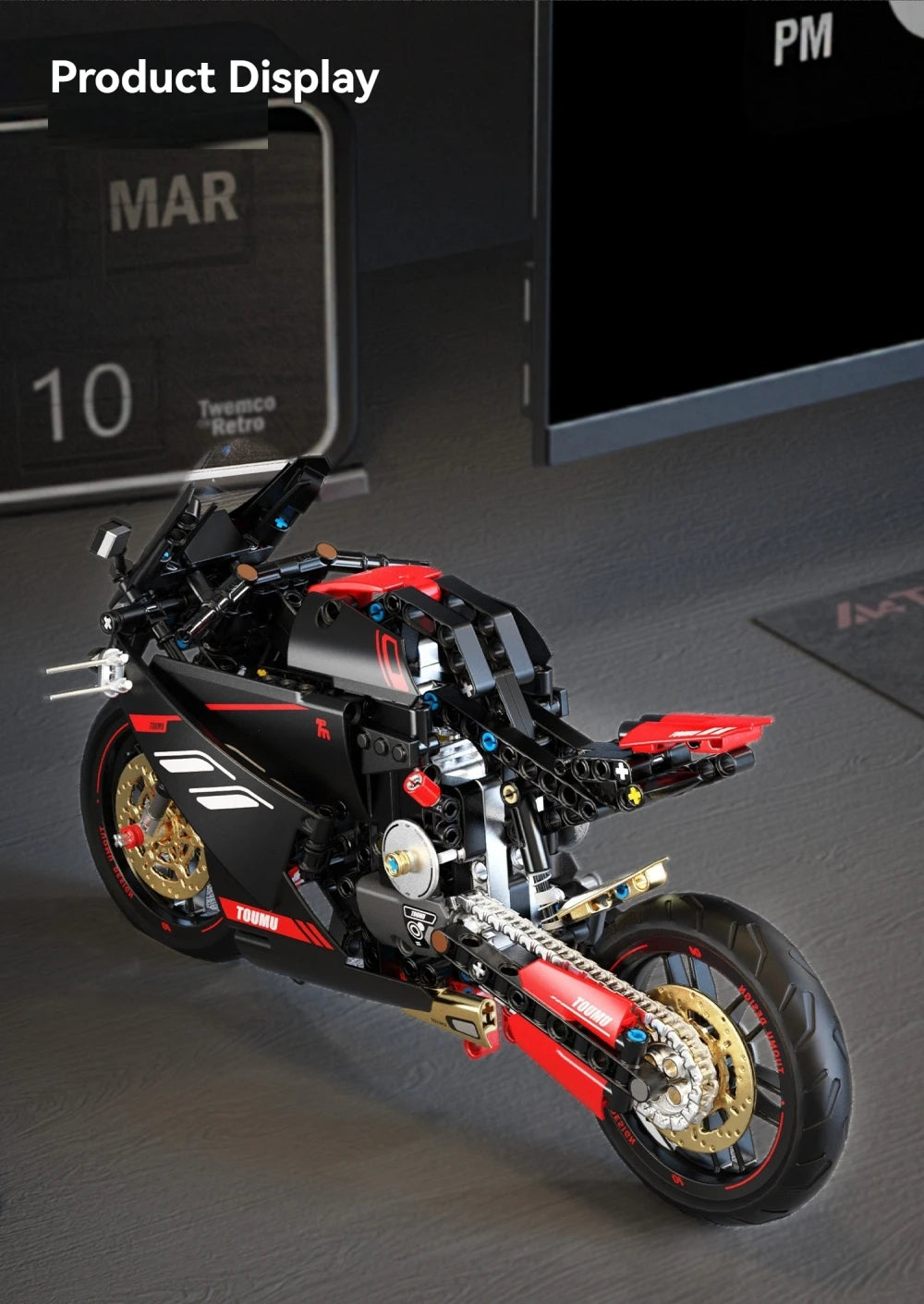 FUNXINEE Technical 1:5 Scale V4 Motorcycle Building Blocks Set MOC Style Assembly Bricks STEM Educational Gift for Boys Girls