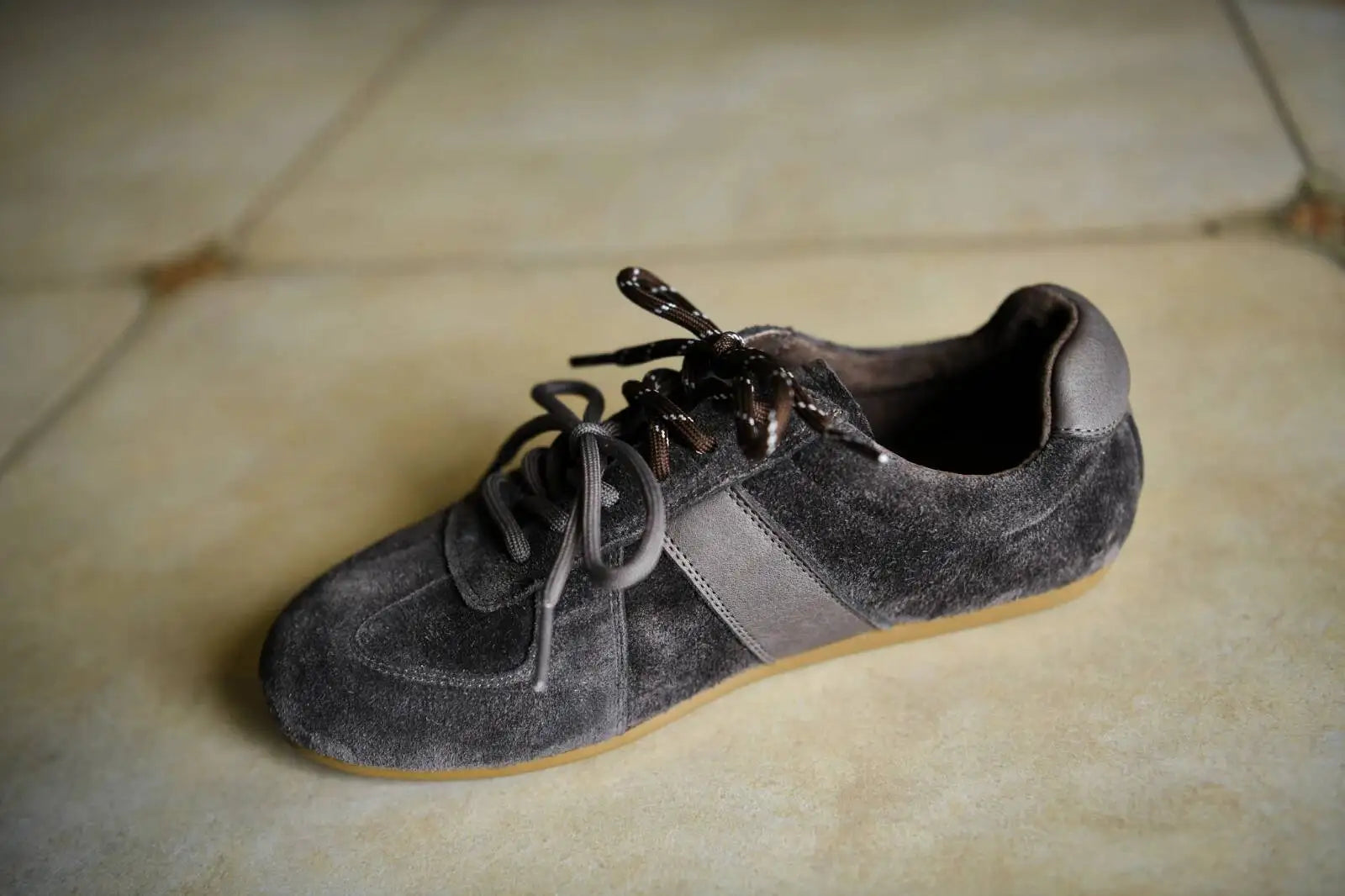 Fashionable Retro Thick Bottom Sports Shoes Women's Increased Height Dequn Shoes Comfortable Genuine Leather Rubber Outsole