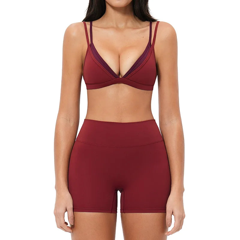 Yoga Sets 2PCS Women's Tracksuit Fitness Outfits Sportswear Workout Set Sports Bra High Waist Leggings Gym Clothing Sports Suits
