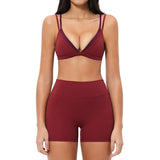 Yoga Sets 2PCS Women's Tracksuit Fitness Outfits Sportswear Workout Set Sports Bra High Waist Leggings Gym Clothing Sports Suits
