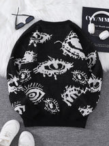 Men's Abstract Eye Jacquard Knit Sweater