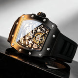 Fashion Luxury Men's Watch ONOLA Hollow Out Rudder Flywheel Fully Automatic Mechanical Waterproof Silicone Watches Clock