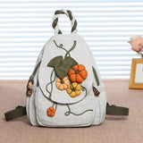 Luxury 3D Pumpkin Pattern Women Travel Backpack High Quality Linen Female Backpack Fashion Prettry Style Girls Daypack Backpack