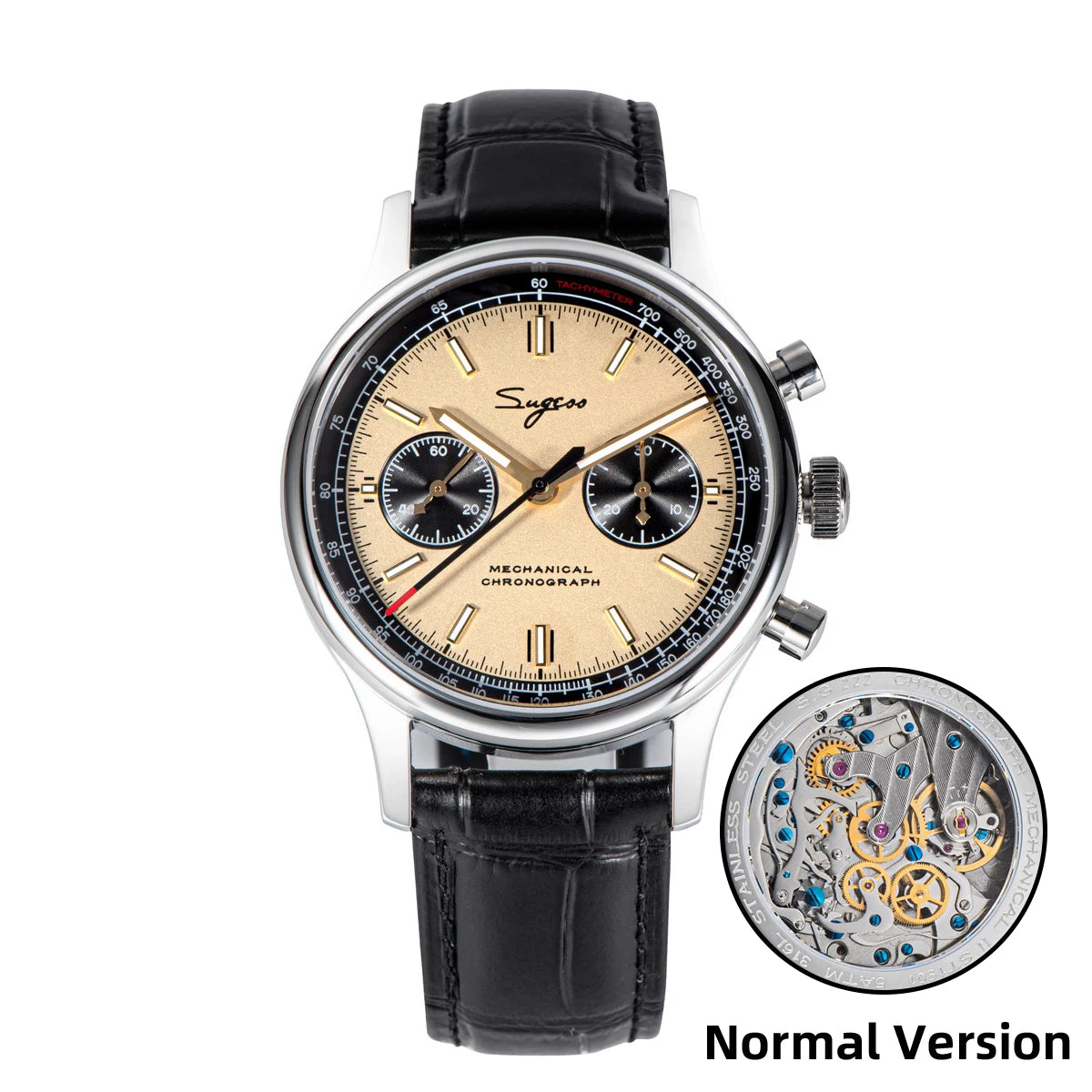 Sugess 40mm Men Army Watch 1963 Pilot Mechanical Panda Wristwatches Sapphire Air Force Chronograph Original ST1901 Movement Gift
