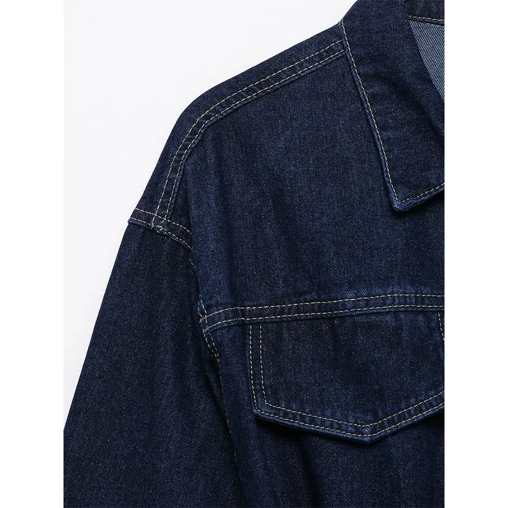 DUOPERI Women Fashion 2 Pieces Sets With Belt Denim  Jackets & Vintage Front Zipper Jeans Trousers Feamle Chic Lady Pants Sets