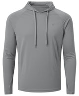 Summer Men's Long Sleeve UPF 50+ Hoodie T-Shirts, Rash Guard Quick Dry T-shirt Outdoor Sport Running Pullover