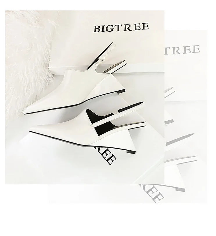 Designer Wedge Heel Sandals – Pointed Toe Women's Pumps